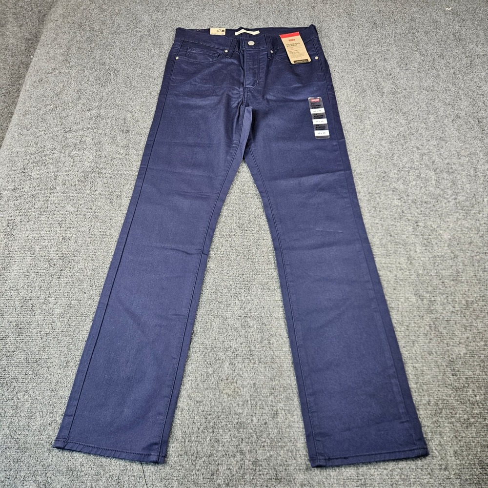 Levis 314 Shaping Straight Navy Blue Hypersoft Jeans Womens 30x30 Mid Rise New